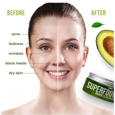 Customized Packaging Face Mask Private Label Pore Shrinking Avocado Mud Mask